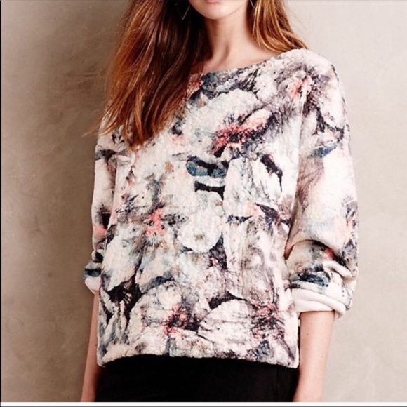 Anthropologie Sweaters - LA VI ANTHROPOLOGIE OMNA FLORAL SWEATER SIZE M
